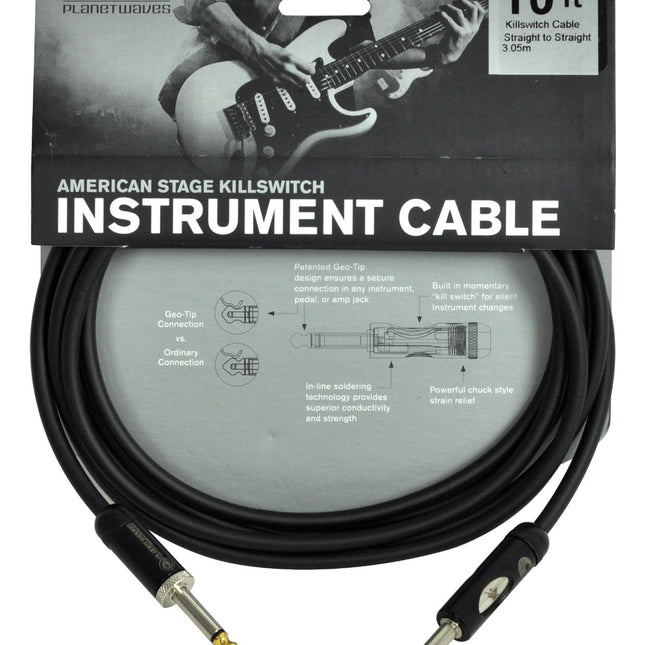 D'Addario PW-AMSK-10 Planet Waves American Stage Kill Switch Instrument Cable - 10 feet (PWAMSK10/DAddario)