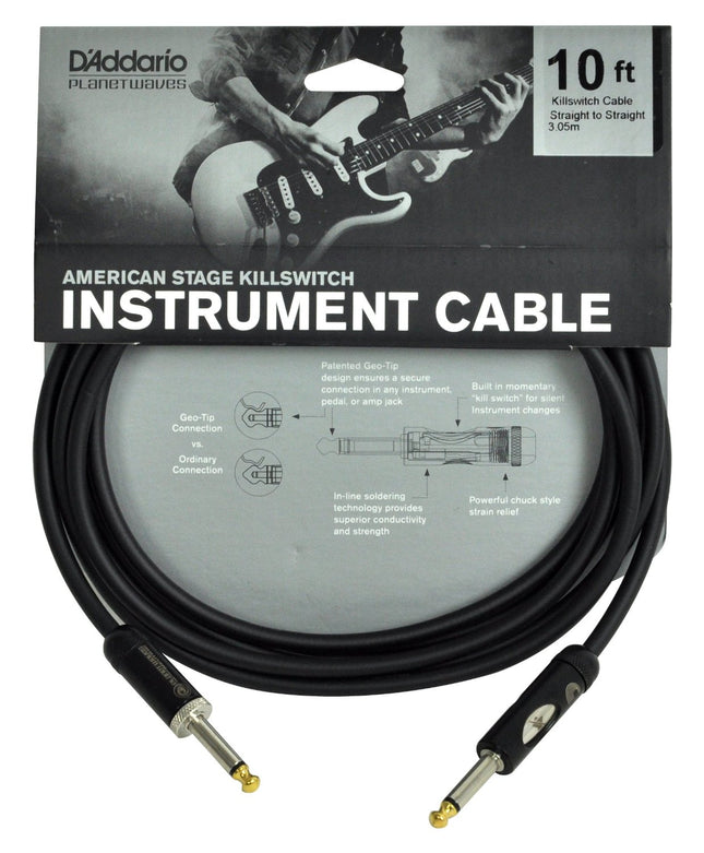 D'Addario PW-AMSK-10 Planet Waves American Stage Kill Switch Instrument Cable - 10 feet (PWAMSK10/DAddario)