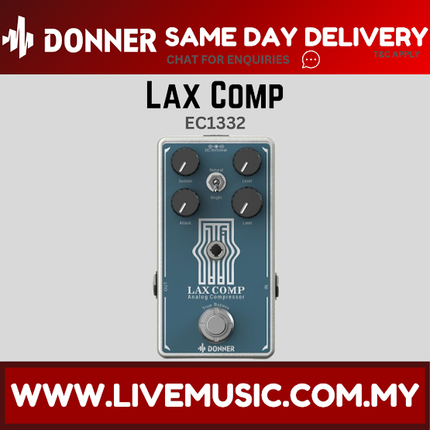 Donner Lax Comp Compressor Guitar Pedal Classic Peak Limiter Style Compressor True Bypass