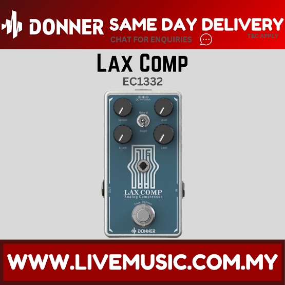 Donner Lax Comp Compressor Guitar Pedal Classic Peak Limiter Style Compressor True Bypass