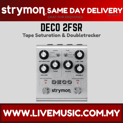 Strymon DECO 2FSR Tape Saturation & Doubletracker Guitar Effects Pedal