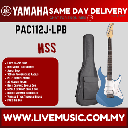 Yamaha PAC112J Pacifica Electric Guitar - Lake Placid Blue ( PAC 112J / PAC-112J )