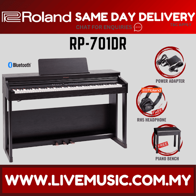 Roland RP-701 88-key Digital Piano with Stand, Bench, Headphone & Adaptor - Dark Rosewood ( RP701 /RP 701)