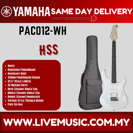 Yamaha PAC012 Pacifica Electric Guitar w/Accessories - White ( PAC 012 / PAC-012 )