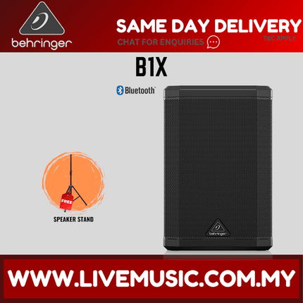 Behringer B1X 250W All-in-One Portable PA System With Microphone, Cable and Speaker Stand (B 1X B-1X)