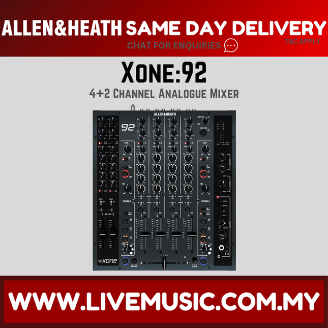 Allen & Heath Xone:92 Analogue DJ Mixer with 4 band EQ and Multi-mode Filters ( Xone92 / Xone-92 )