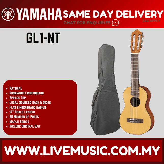 Yamaha GL1 Nylon Guitalele with Gig Bag - Natural (GL-1/GL 1)