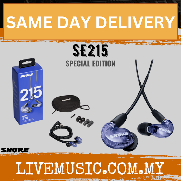 Shure SE215 Sound Isolating Earphones with 3.5mm Comm Cable - Purple ( SE-215 / SE 215 )