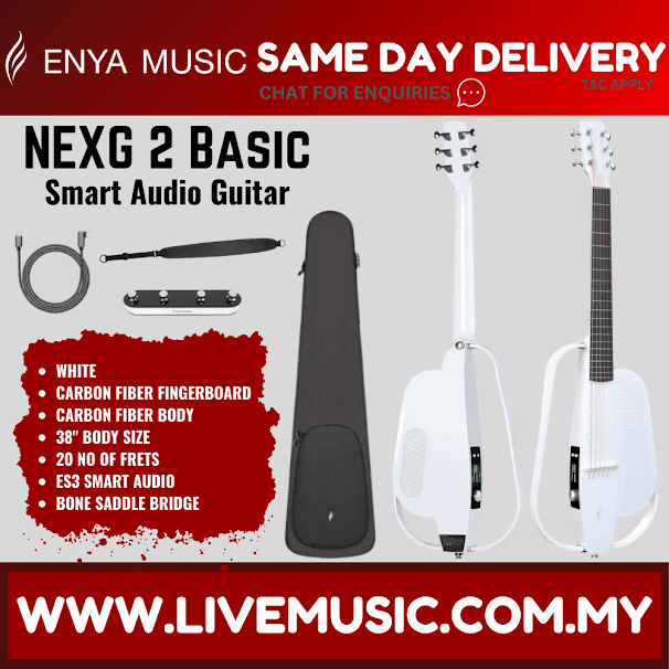 White carbon fiber guitar kit with soft case and included accessories