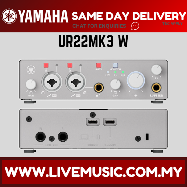Yamaha UR22 MK3 USB-C Audio Interface - White ( UR-22 UR 22 )