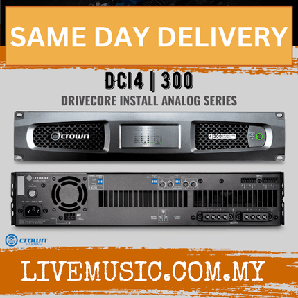Crown DCi 4|300 Four-channel, 300W @ 4Ω Analog Power Amplifier, 70V/100V ( DCi-4|300 / DCi4|300 )