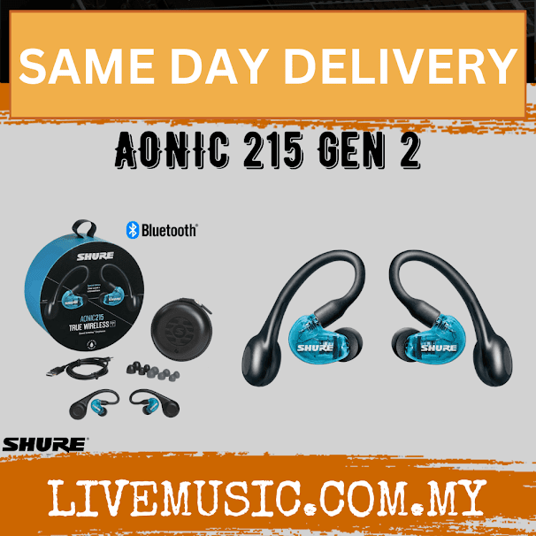 Shure AONIC 215 Gen 2 True Wireless Sound Isolating Earphones - Blue ( AONIC215GEN2 / AONIC-215-GEN2 ) (Copy)