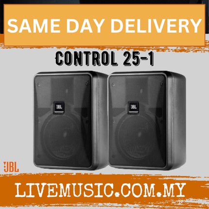 JBL Control 25-1 Indoor/Outdoor Speaker - Black - Pair/Each ( Control251 Control 25 1)