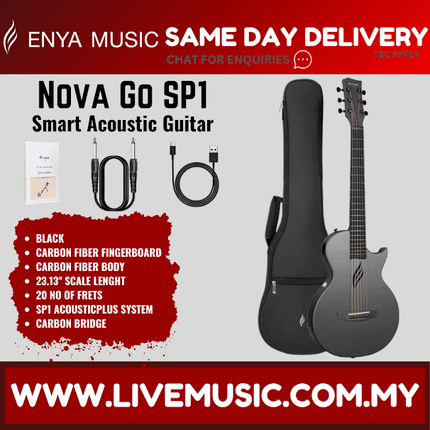 Enya Nova Go Guitar SP1 Carbon Fiber Acoustic-Electric Guitar - Black ( NOVAGO-SP1 / NOVAGO SP1 / NOVAGOSP1 )