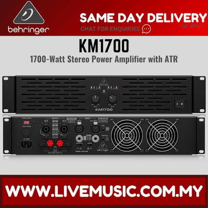 Behringer KM1700 1700-watt 2-channel Power Amplifier ( KM-1700 / KM 1700 )
