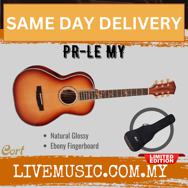 Cort PR-LE MY Limited Edition Acoustic-Electric Guitar with Hardcase - Natural Glossy (PRLE MY/PRLEMY)