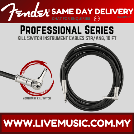 Fender Professional Series Kill Switch 10FT Straight/Angled Instrument Cable