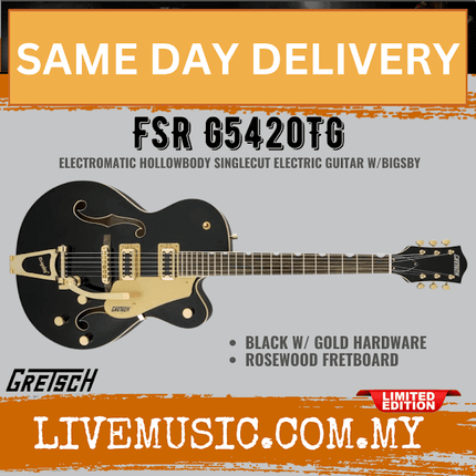 Gretsch Electromatic hollowbody singlecut electric guitar, black with gold hardware