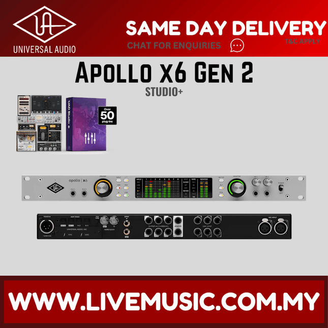 Universal Audio Apollo x6 Gen 2 Thunderbolt Audio Interface - Studio+ Edition