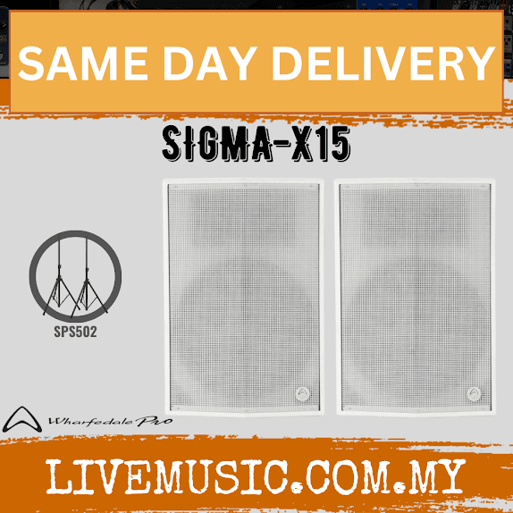 White 15-inch 2-way loudspeaker pair with front grilles, SPS502 option
