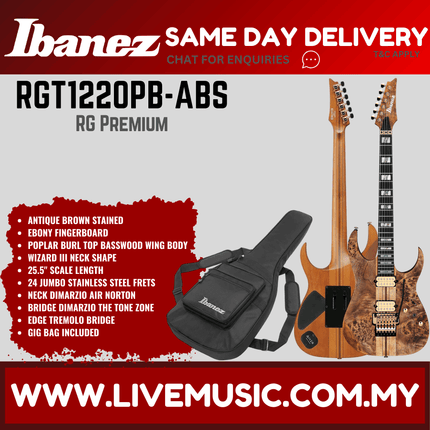 Ibanez Premium RGT1220PB-ABS Electric Guitar - Antique Brown Stained ( RGT1220PB ABS / RGT1220PBABS )
