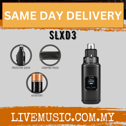Shure SLXD3 Plug-On Digital Wireless Transmitter With XLR Connector ( SLXD-3 / SLXD 3 )