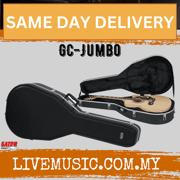 Gator GC-JUMBO Deluxe ABS Molded Case for Jumbo Acoustic Guitar (GCJUMBO)
