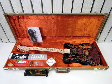 Fender James Burton Telecaster Electric Guitar Maple Fretboard with Deluxe Hardshell Case - Red Paisley Flames