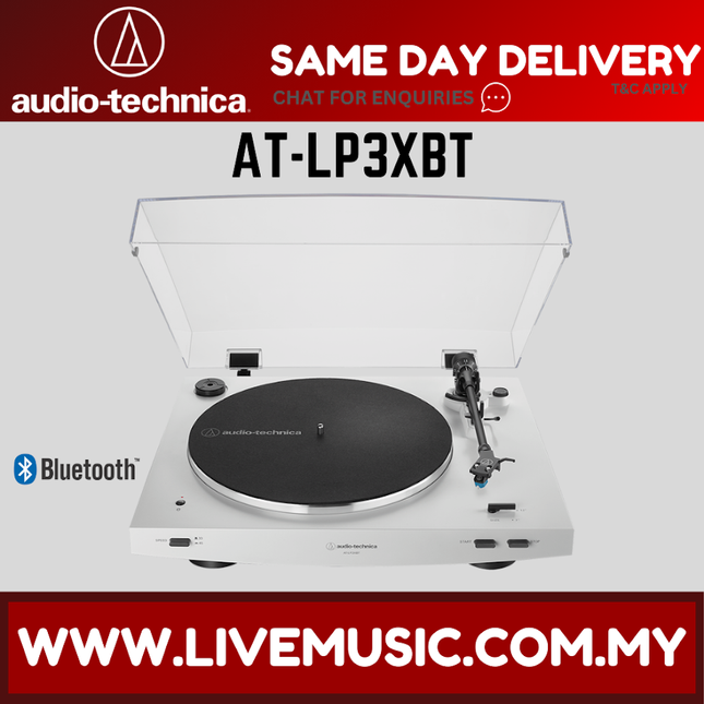 Audio Technica AT-LP3xBT Fully Automatic Belt-Drive Stereo Turntable, Black / White ( ATLP3xBT /AT LP3xBT)