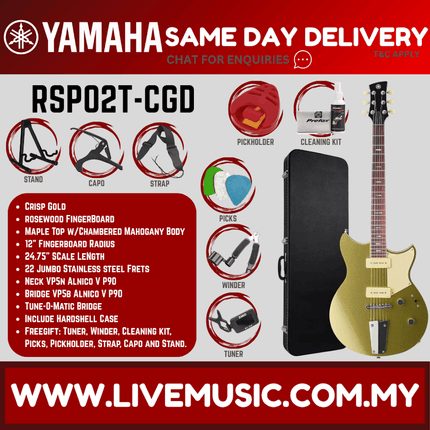 Yamaha Revstar Professional RSP02T Electric Guitar - Crisp Gold ( RSP-02T / RSP 02T )