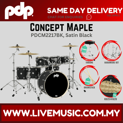 PDP by DW CM7 Concept Maple Shell Pack - 7-piece with KDZS141620 Silent Cymbals - (PDCM2217)