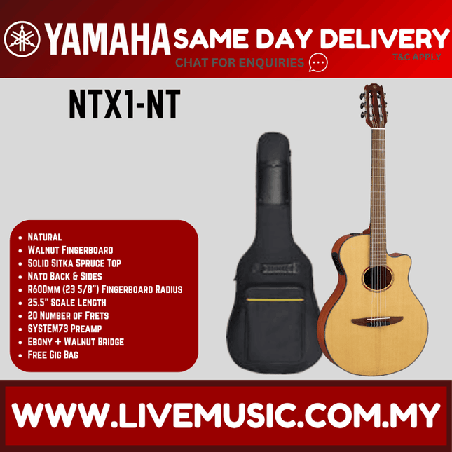 Yamaha NTX1 Nylon String Acoustic-Electric Guitar with Pickup - Natural ( NTX-1 )