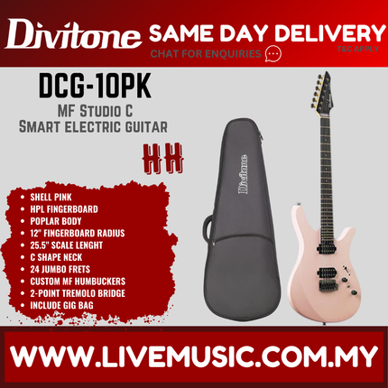 Divitone DCG-10 HH MF Studio C Electric Guitar - Pink ( DCG10 DCG 10 )