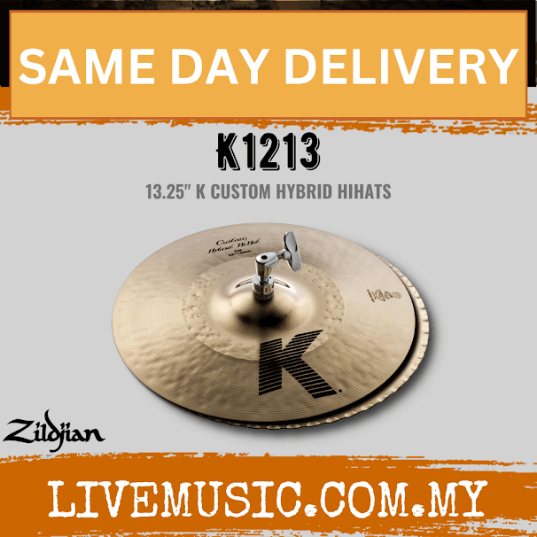 Zildjian 13.25" K Series Custom Hybrid Hi-Hat Cymbals - Pair (K1213)