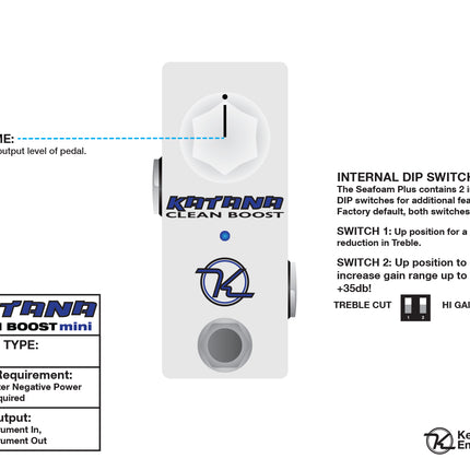 Keeley Katana Mini Boost Guitar Effects Pedal