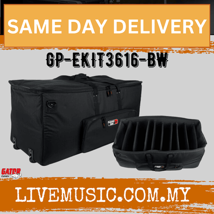 Gator Drum Bag w/ Divider System for Electronic Drum Set - Large, Wheels ( GP EKIT3616 BW / GPEKIT3616BW )