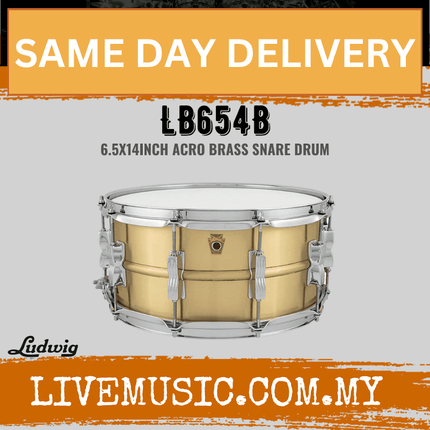 Ludwig LB654B 6.5x14inch Acro Brass Snare Drum