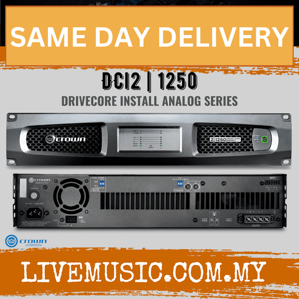 Crown DCi 2|1250 Two-channel, 1250W @ 4Ω Analog Power Amplifier, 70V/100V ( DCi-2|1250 / DCi2|1250 )
