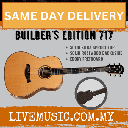 Taylor Builder's Edition 717 V-Class Grand Pacific Acoustic Guitar w/Case, Natural