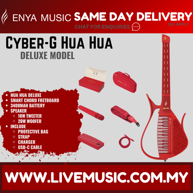 Enya Cyber-G Deluxe Model - New Era Backing Stringless Guitar ( Cyber G CyberG )-Hua Hua