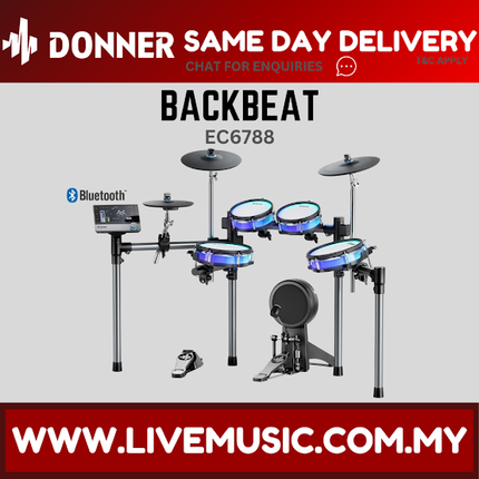 Donner EC6788 BackBeat Electronic Drum Set 8-Pcs (BACK-BEAT/Back Beat)