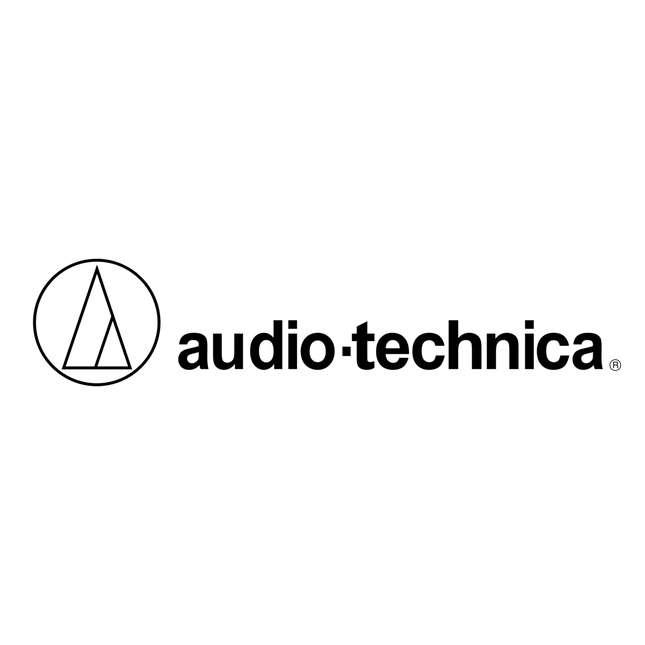 Audio-Technica brand logo on dark background