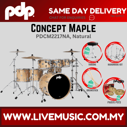 PDP by DW CM7 Concept Maple Shell Pack - 7-piece with Paiste PST3 Cymbals - (PDCM2217)