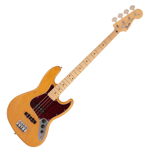Fender Japan Hybrid II Jazz Bass Guitar, Maple Fretboard with Gig Bag - Vintage Natural