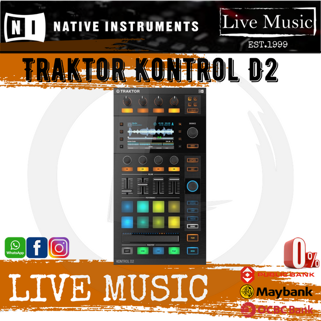 Native Instruments Traktor Kontrol D2 Compact USB DJ Control Surface