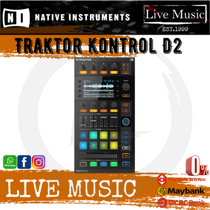 Native Instruments Traktor Kontrol D2 Compact USB DJ Control Surface