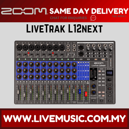 Zoom LiveTrak L12next - LiveTrak Digital Mixer MULTITRACK RECORDER ( L12NEXT/L 12NEXT/ L-12 ) Replace LiveTrak L-12