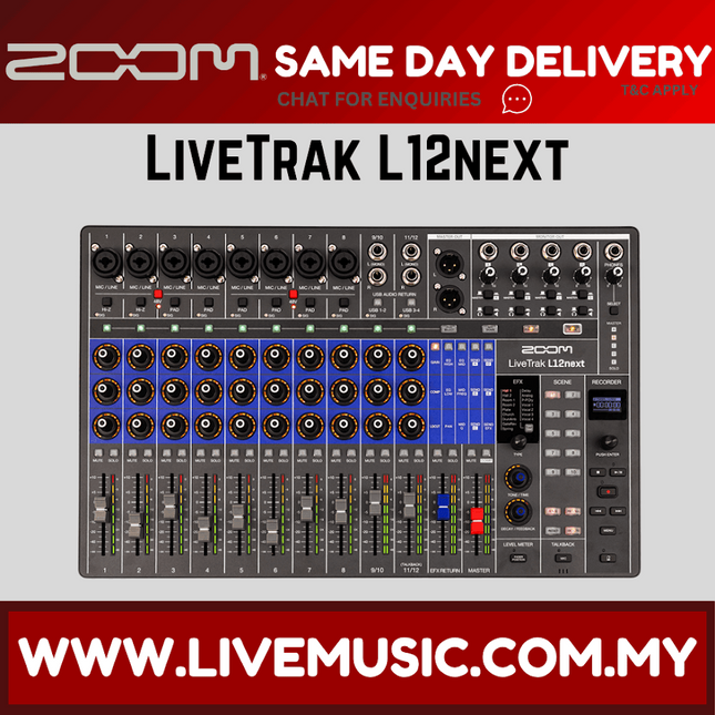 Zoom LiveTrak L12next - LiveTrak Digital Mixer MULTITRACK RECORDER ( L12NEXT/L 12NEXT/ L-12 ) Replace LiveTrak L-12
