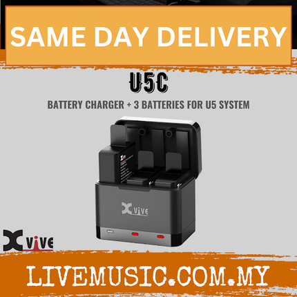 Xvive Audio U5C Battery Charger Case with Three Batteries for U5 Wireless Systems ( U 5C )