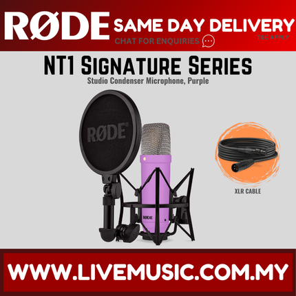 RODE NT1 Signature Series Large-Diaphragm Condenser Microphone - Purple